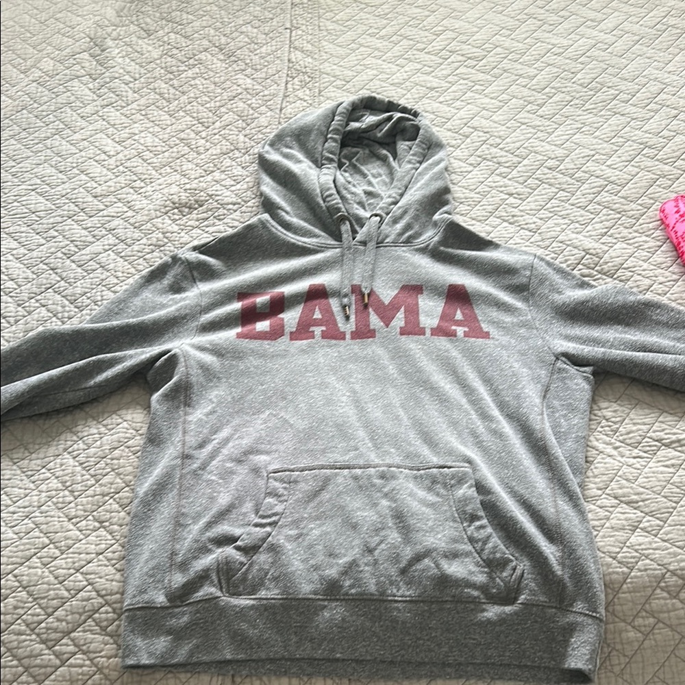 League Gray Hoodie with Maroon Print